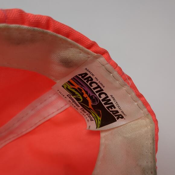 Team Arctic Wear Snapback Hat Pink One Size Solid Vent Holes Vintage USA - Picture 9 of 10